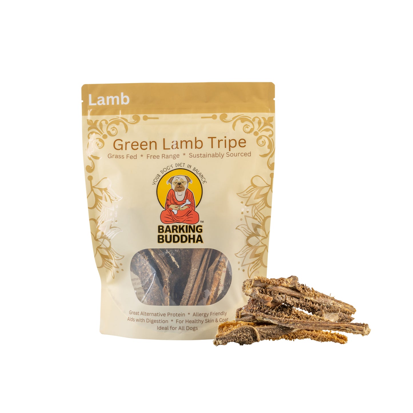 Barking Buddha Green Lamb Tripe Sticks (6 oz. Bag)