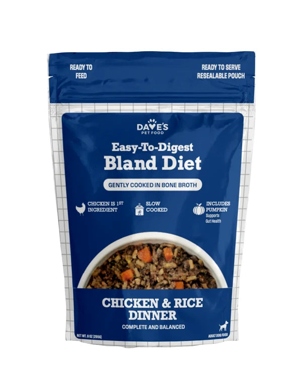 Dave's Bland Beef & Rice Pouch Recipe for Dogs - 9 oz Pouches