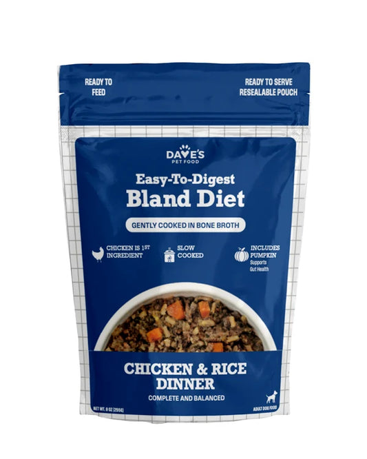 Dave's Bland Beef & Rice Pouch Recipe for Dogs - 9 oz Pouches