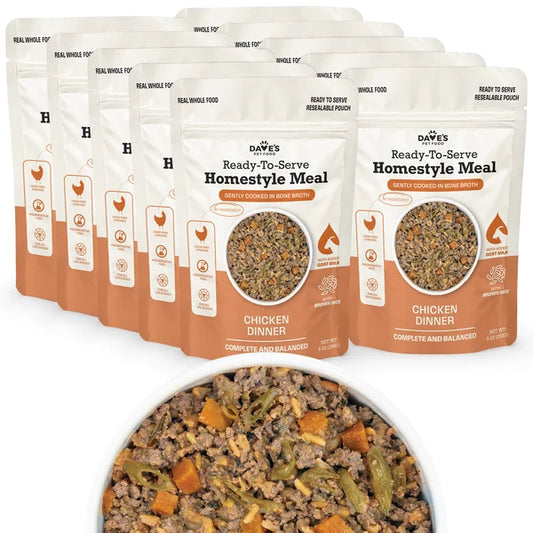 Dave's Chicken & Brown Rice, Goat Milk Pouch Recipe for Dogs 9 oz Pouches