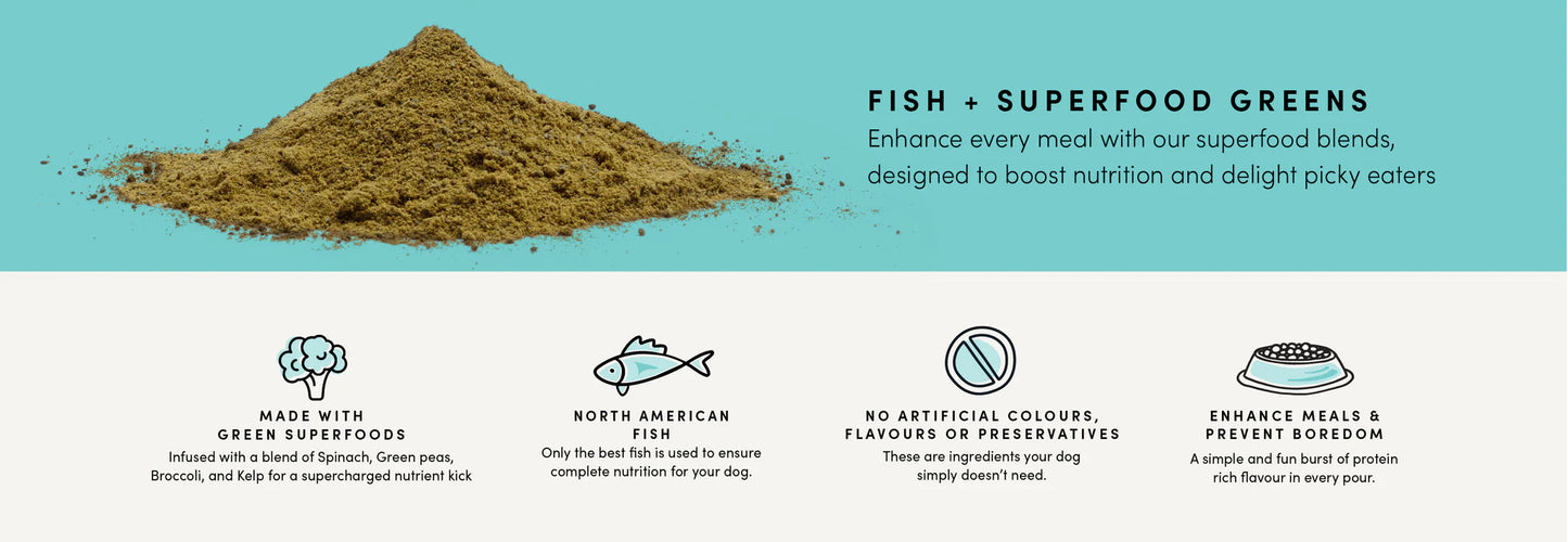 Fish + Superfood Greens Sprinkles Dog Food Topper