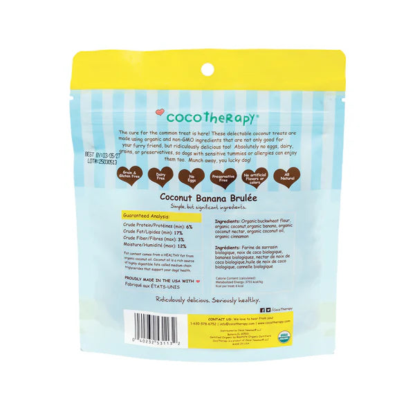 Pure Hearts Coconut Cookies Banana Brulée - Organic Treat for dogs