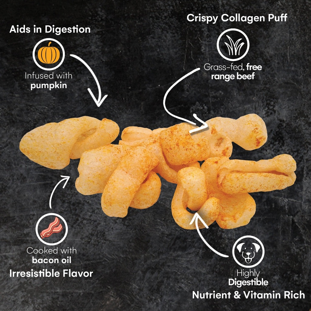 Crispy Collagen Bacon & Peanut Butter Puffs (2.5oz bag)