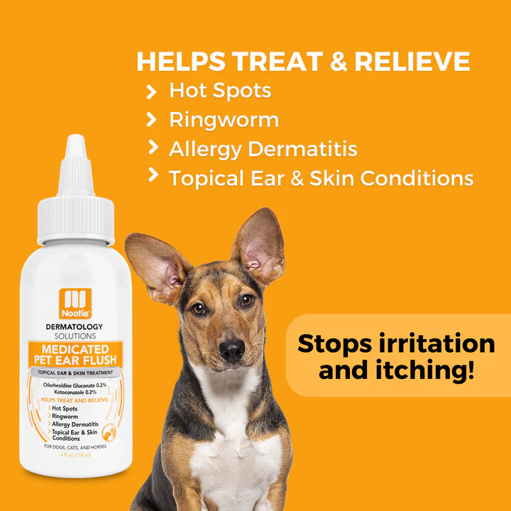 Medicated Pet Ear Flush 4 oz - Antifungal & Antibacterial
