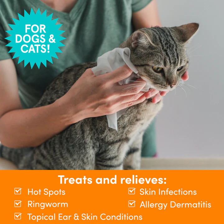 Medicated Pet Wipes Antifungal & Antibacterial