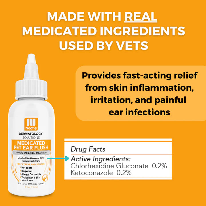 Medicated Pet Ear Flush 4 oz - Antifungal & Antibacterial