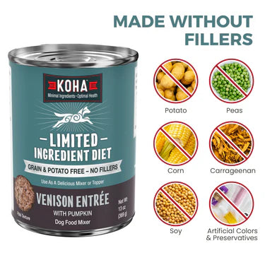Koha Venison Dog Food: Limited Ingredient Diet Venison Entrée for Dogs