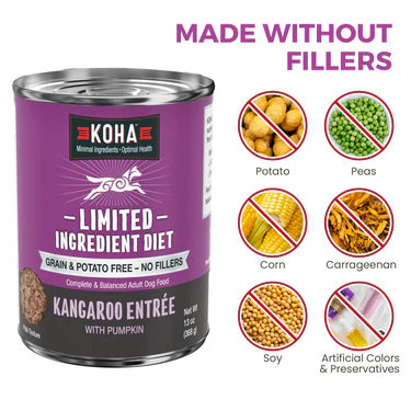 Koha Kangaroo Dog Food: Limited Ingredient Diet Kangaroo Entrée for Dogs