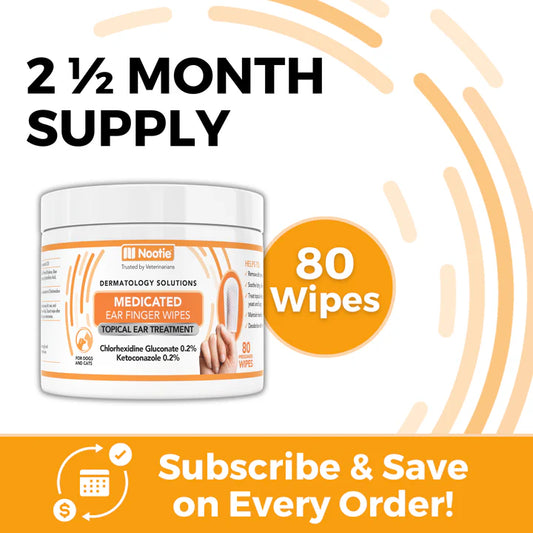 Medicated Ear Finger Wipes for Dogs and Cats-Topical Ear Treatment