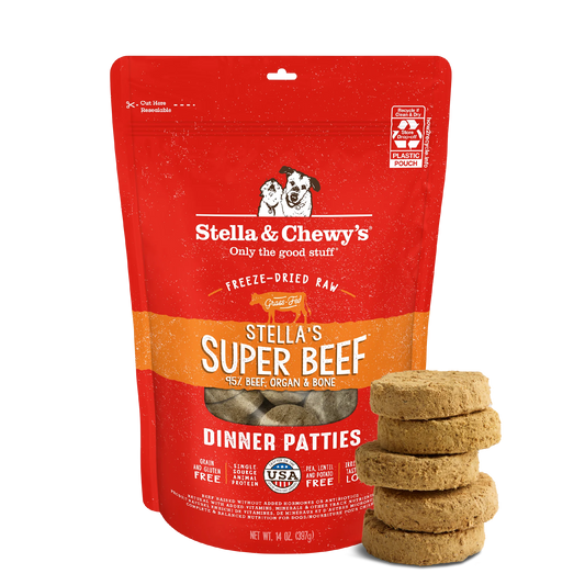 Stella’s Super Beef Freeze-Dried Raw Dinner Patties for Dogs