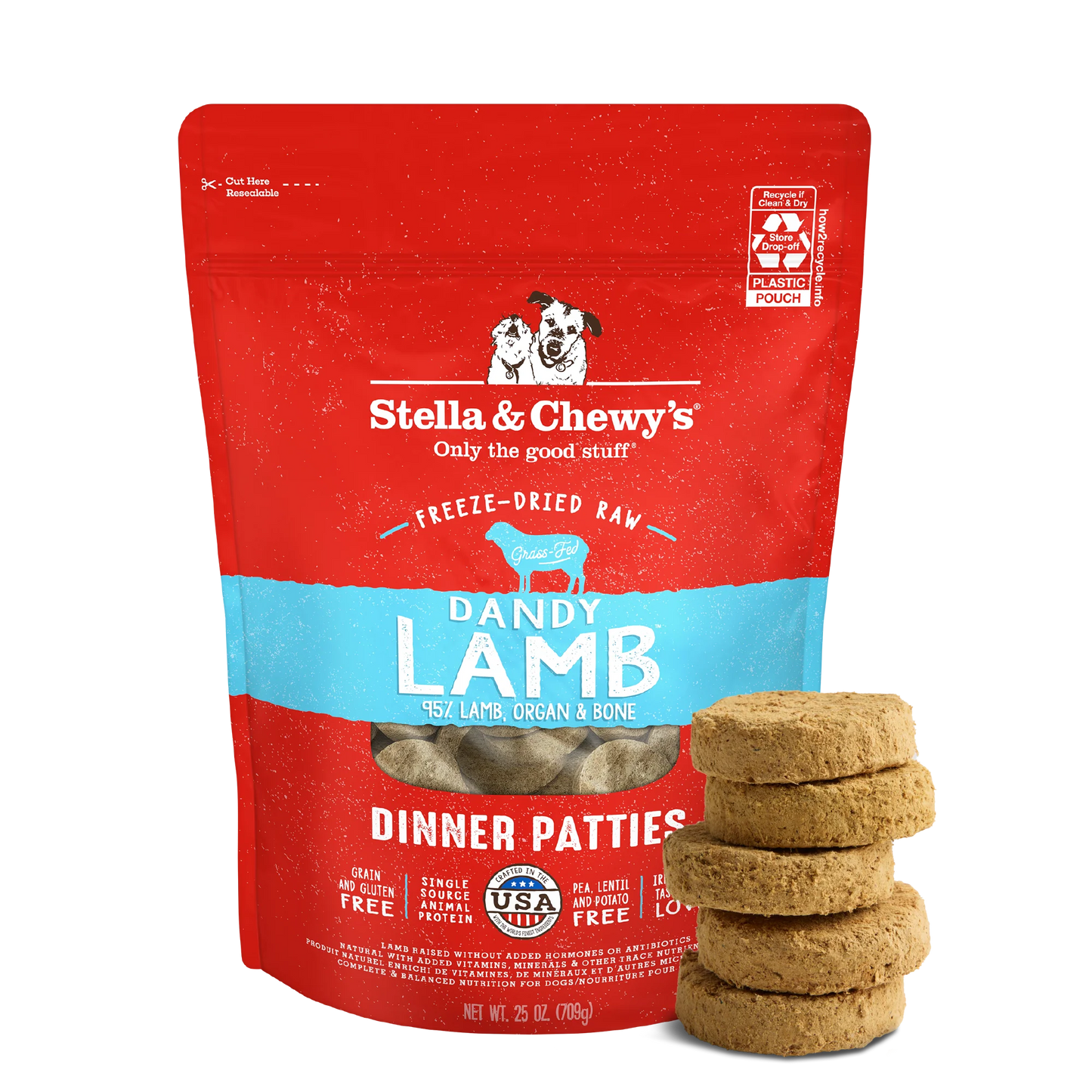 Dandy Lamb Freeze-Dried Raw Dinner Patties for Dogs