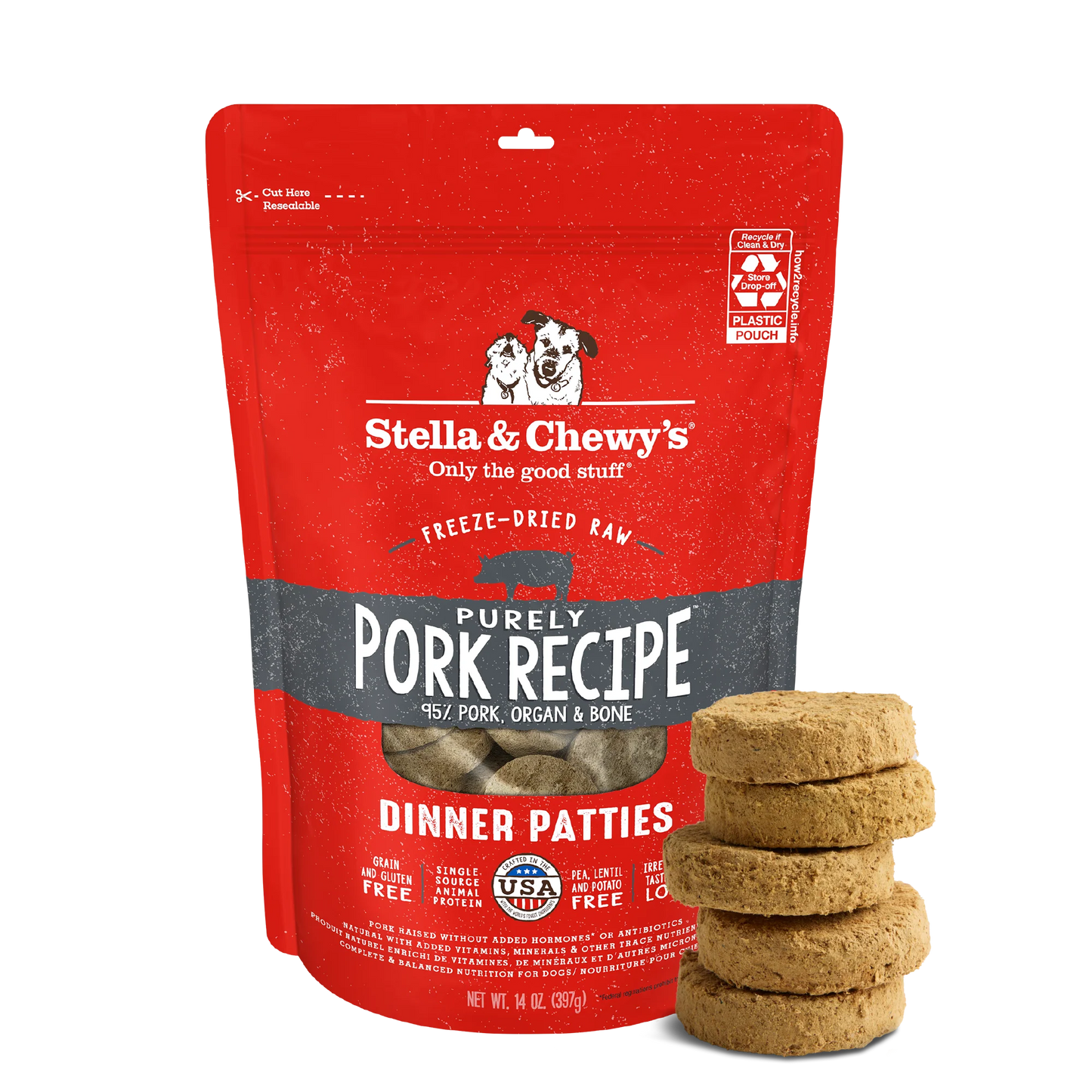 Purely Pork Freeze-Dried Raw Dinner Patties for Dogs