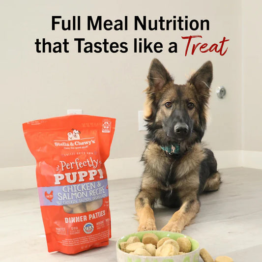 Perfectly Puppy Chicken & Salmon Freeze-Dried Raw Dinner Patties for Dogs