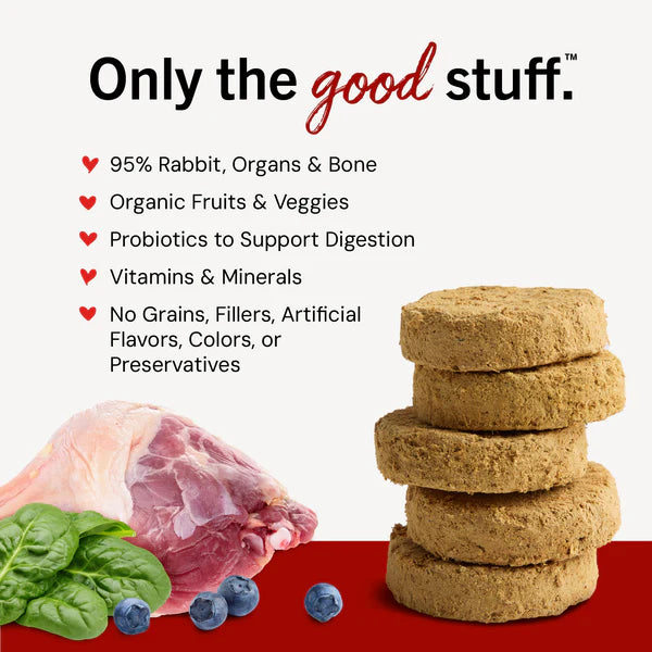 Absolutely Rabbit Freeze-Dried Raw Dinner Patties for Dogs