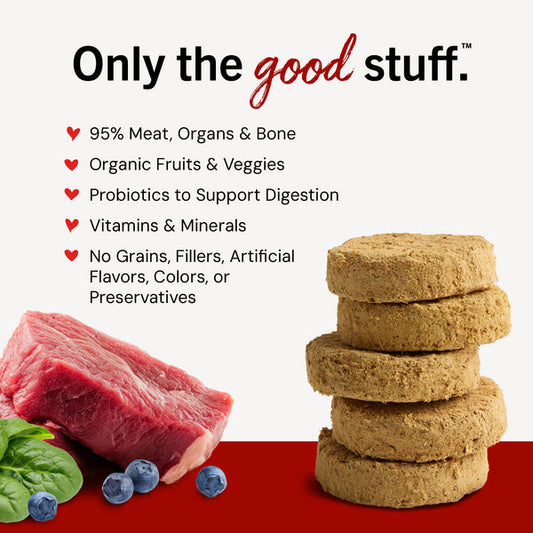 Remarkable Red Meat Freeze-Dried Raw Dinner Patties for Dogs