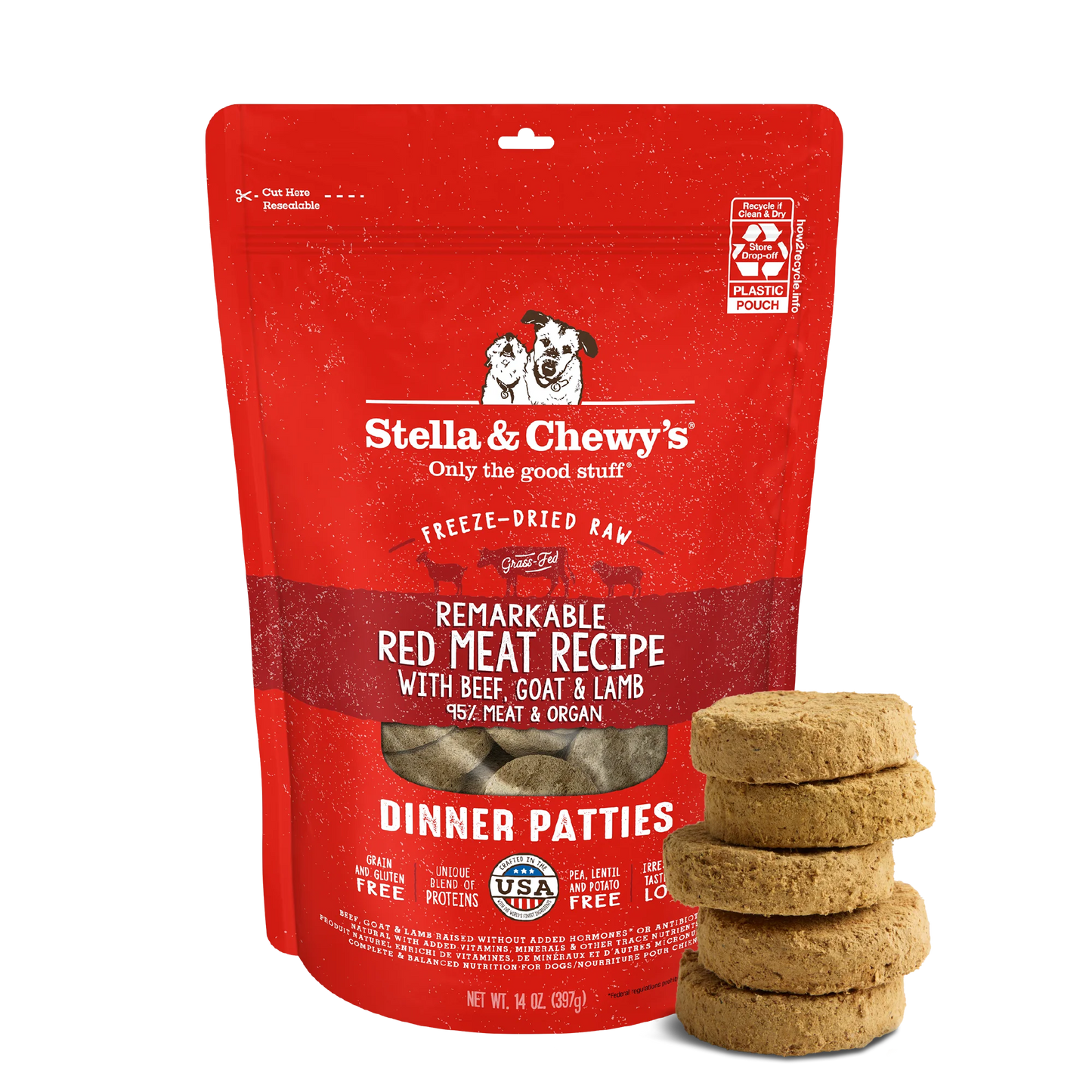 Remarkable Red Meat Freeze-Dried Raw Dinner Patties for Dogs