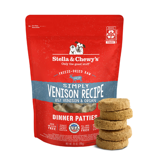 Simply Venison Freeze-Dried Raw Dinner Patties for Dogs
