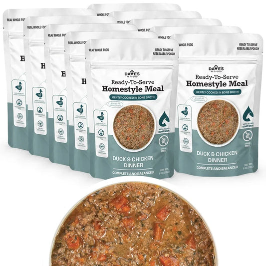 Dave's Grain-Free Goat Milk, Duck & Chicken Pouch Recipe for Dogs - 9 oz Pouches