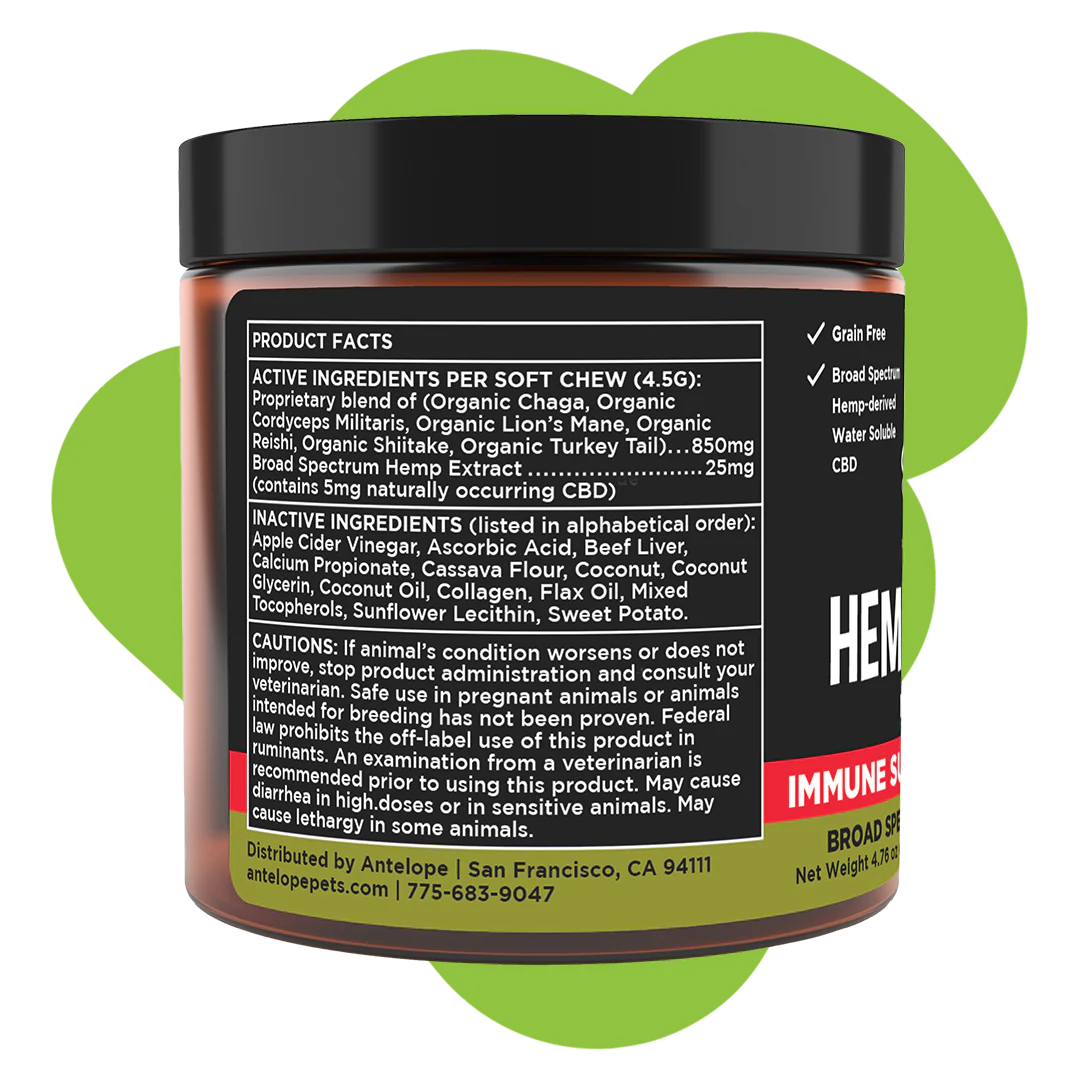 Super Shrooms Hemp + Shroom Skin Health Support Hemp Chews 30 ct