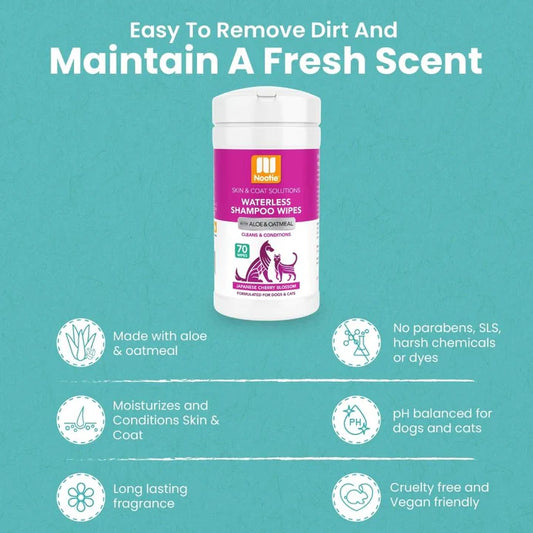 Waterless Shampoo Wipes with Aloe and Oatmeal Japanese Cherry Blossom