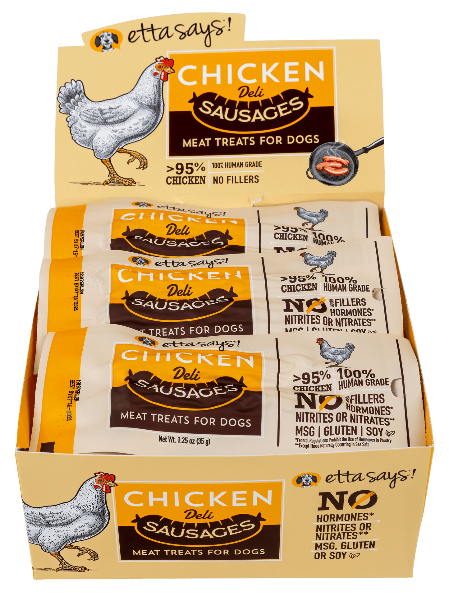 Etta Says! Deli Sausages Human Grade Jerky Dog Treats