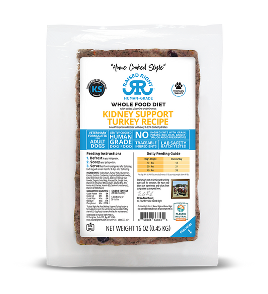 Raised Right Kidney Support Turkey Adult Dog Recipe