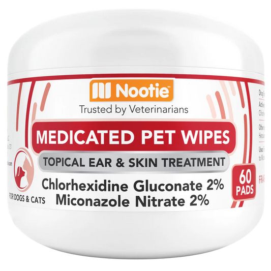 Medicated Pet Wipes- 60 Pads - Antifungal & Antibacterial