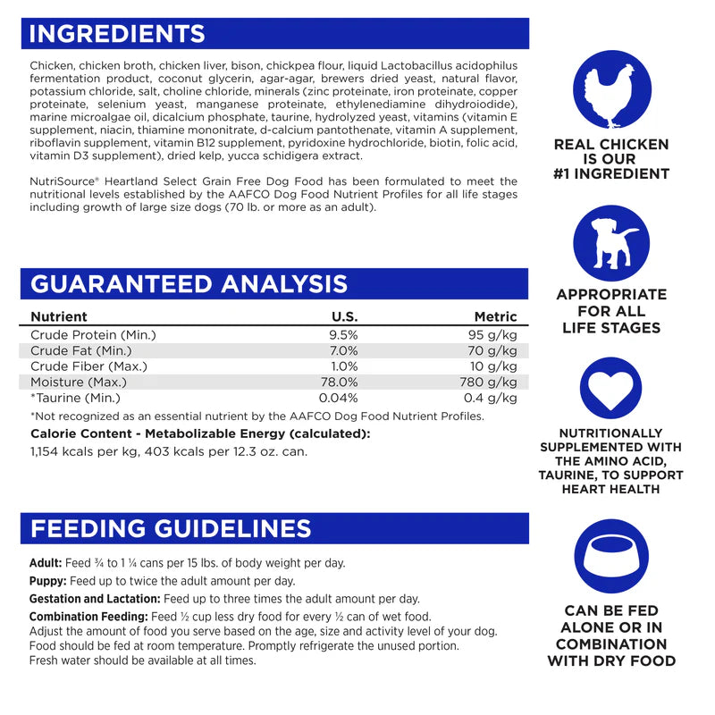 NutriSource® 12.3oz Grain Free Heartland Select Wet Dog Food