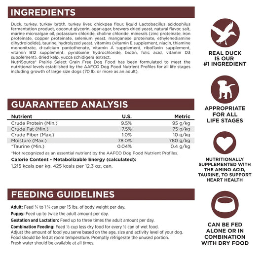 NutriSource® 12.3oz Grain Free Prairie Select Wet Dog Food