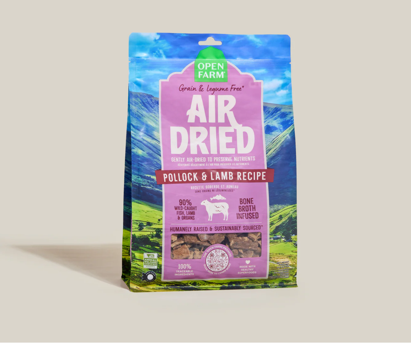 Open Farm Pollock & Lamb Air Dried Recipe for Dogs