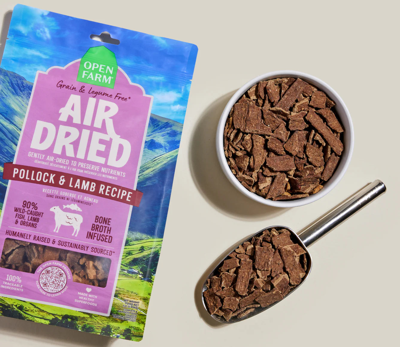 Open Farm Pollock & Lamb Air Dried Recipe for Dogs