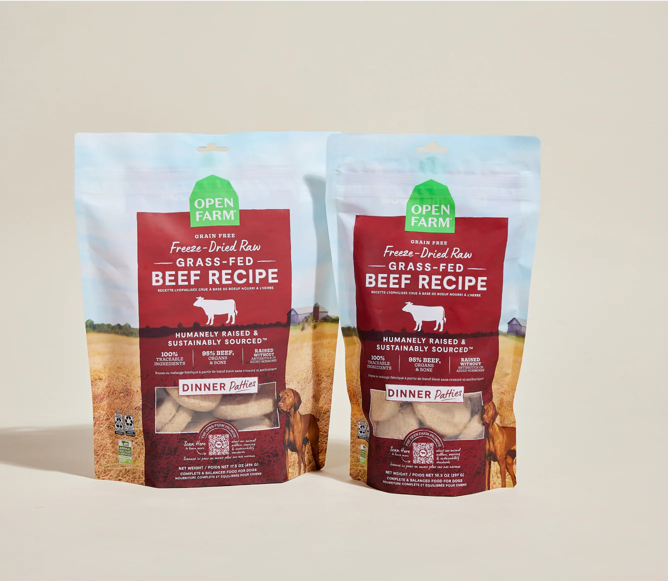 Open Farm Grass-Fed Beef Freeze Dried Raw Patties for Dogs