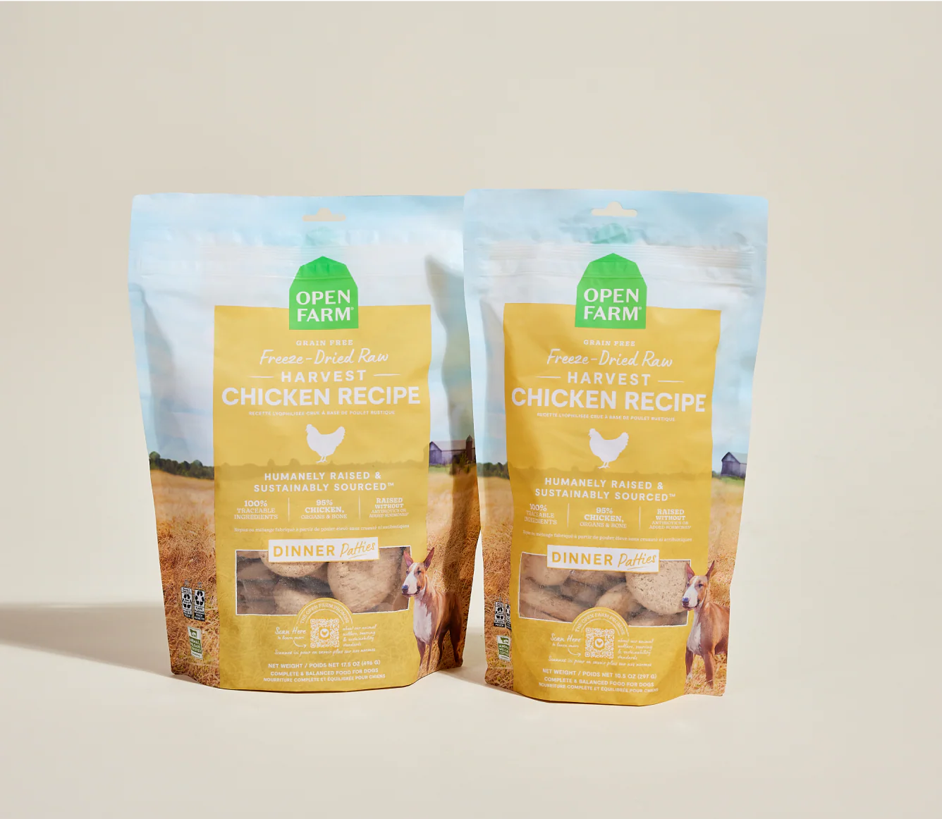 Open Farm Harvest Chicken Freeze Dried Raw Patties for Dogs