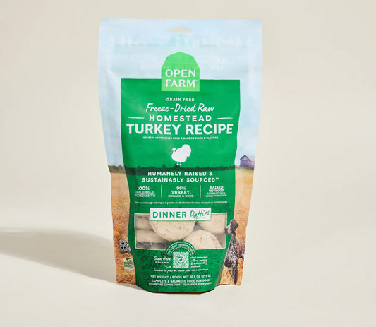 Open Farm Homestead Turkey Freeze Dried Raw Patties for Dogs
