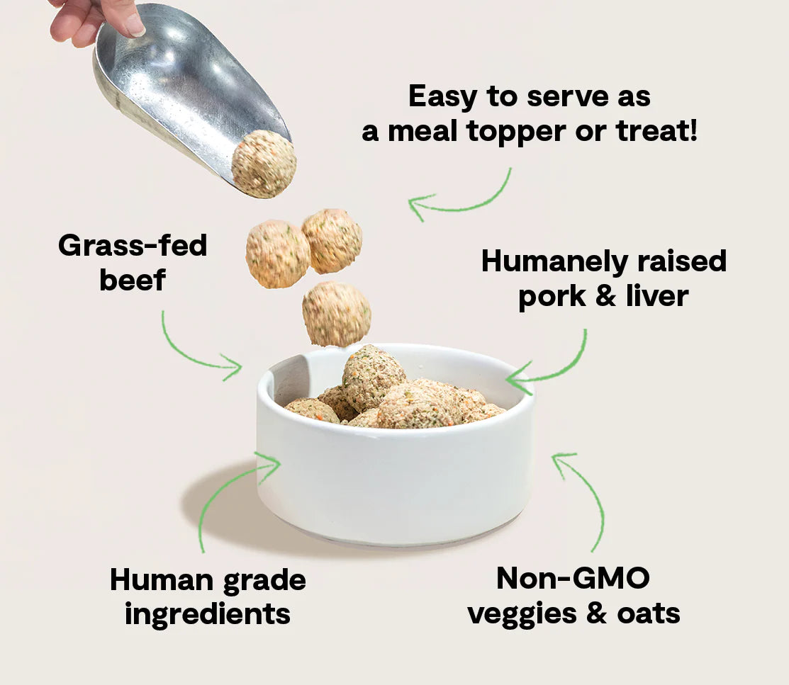Open Farm Grass-Fed Beef & Pork Freshly Crafted Meatballs for Dogs
