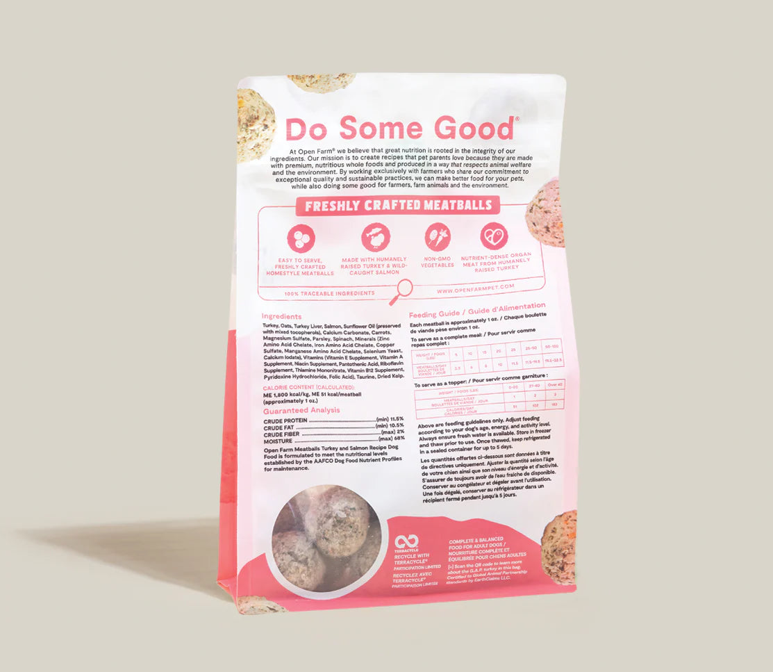 Open Farm Turkey & Salmon Freshly Crafted Meatballs for Dogs