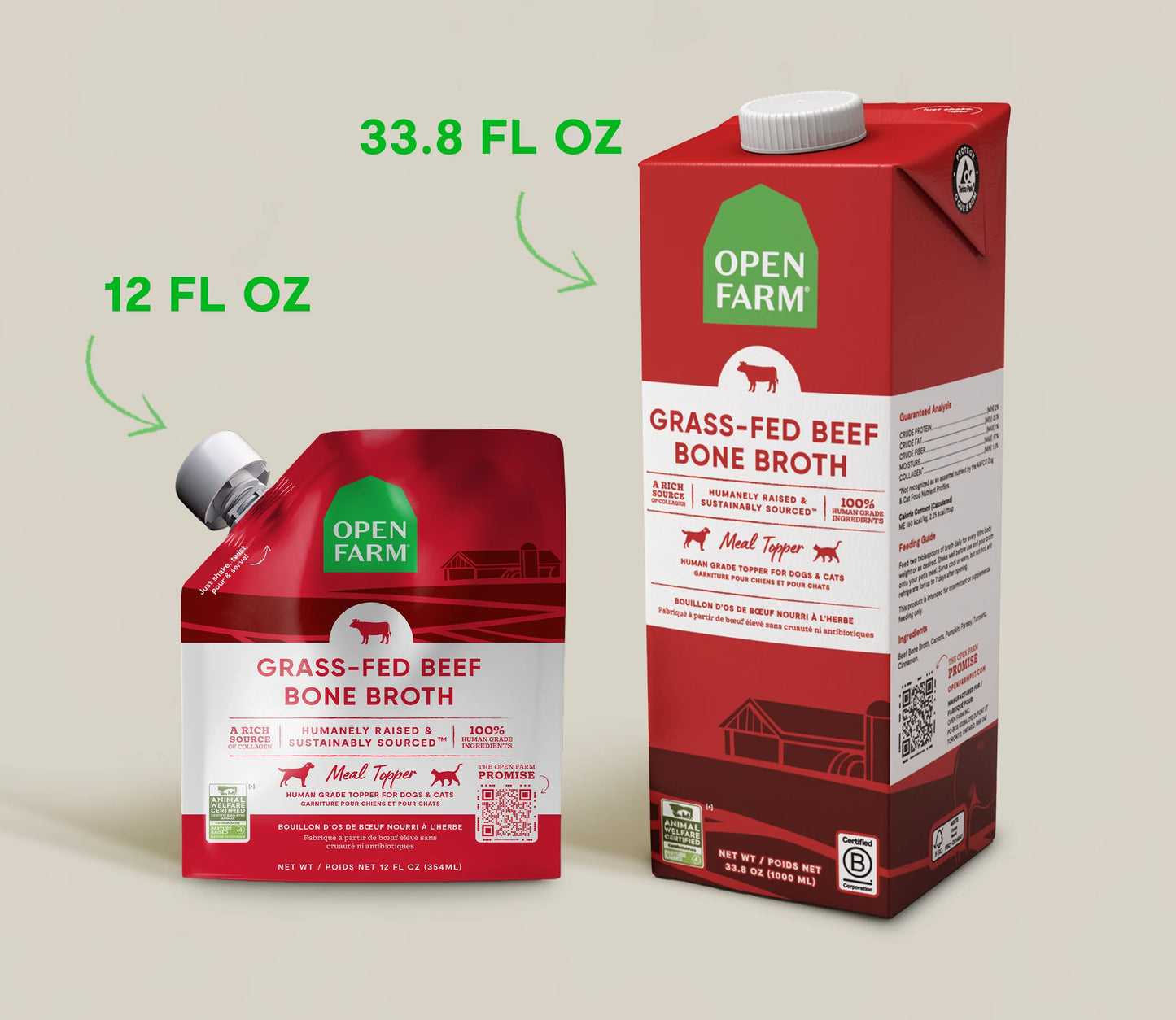 Open Farm Grass-Fed Beef Bone Broth For Dogs