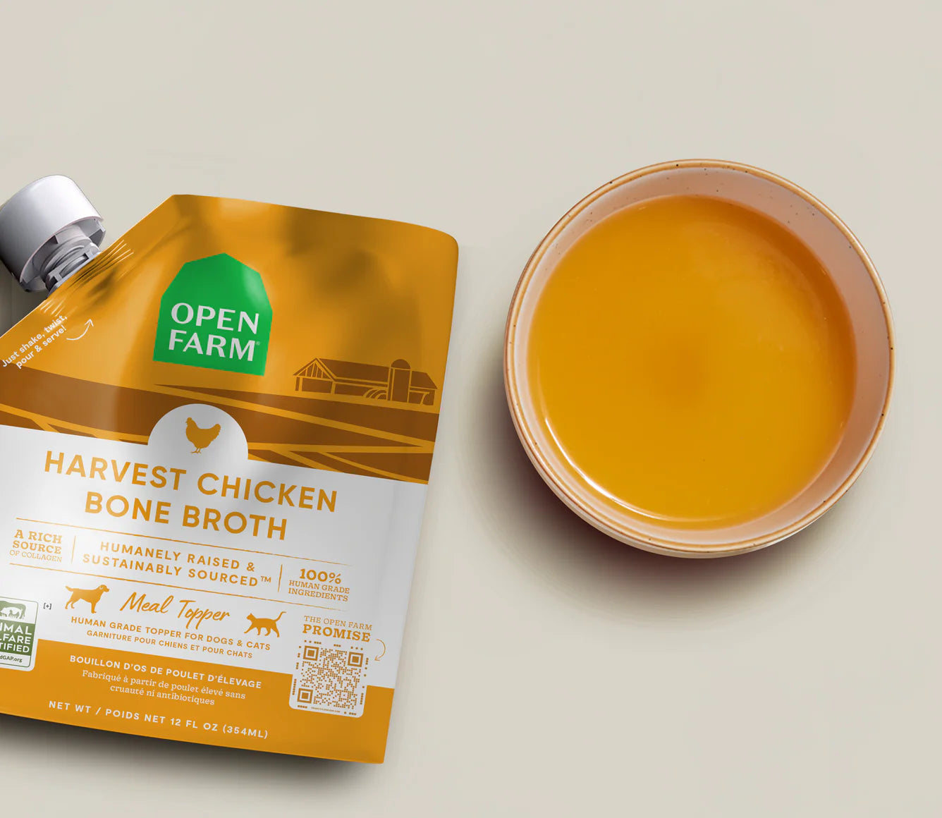 Open Farm Harvest Chicken Bone Broth For Dogs