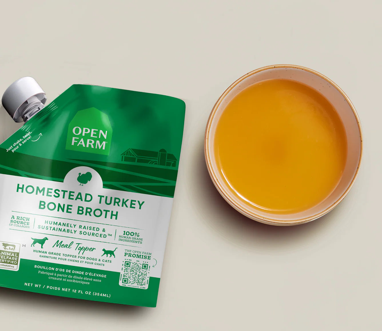Open Farm Homestead Turkey Bone Broth For Dogs