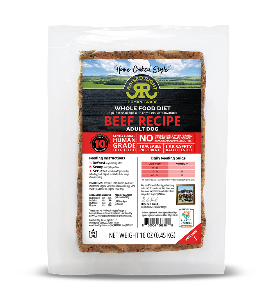 Raised Right Original Beef Adult Dog Recipe