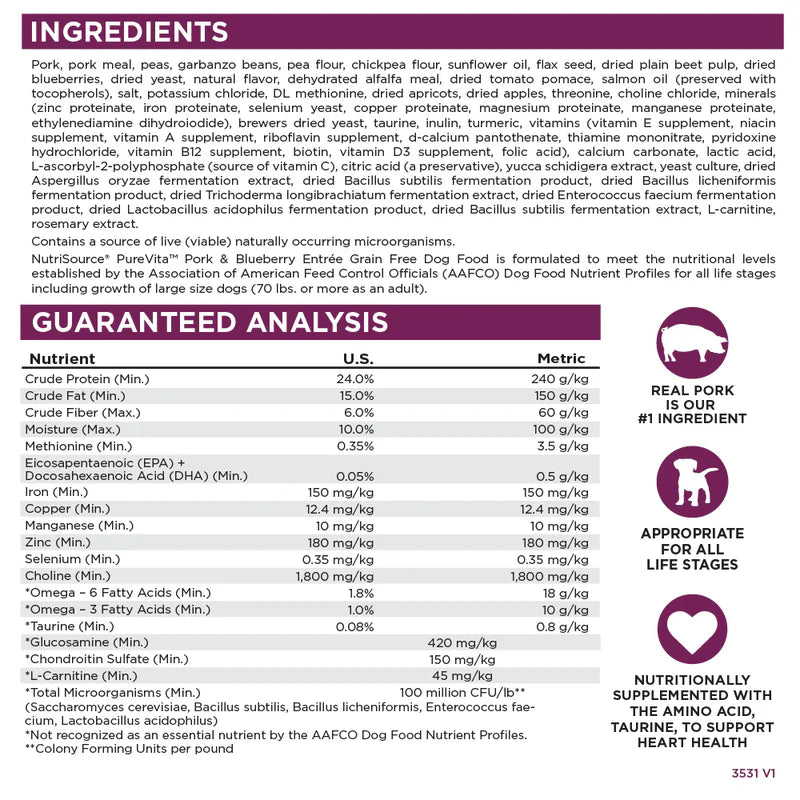 Pork & Blueberry Entrée