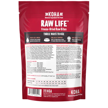 Koha Freeze-Dried Raw Bites Beef Entrée for Dogs