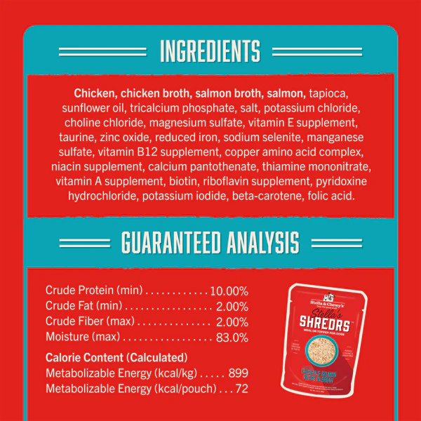 Stella's Shredrs Chicken & Salmon Recipe in Broth for Dogs