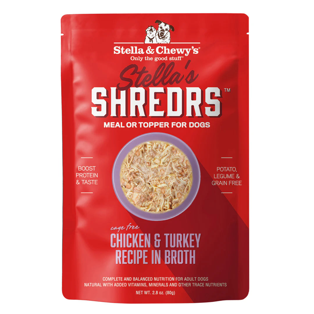 Stella's Shredrs Chicken & Turkey Recipe in Broth for Dogs