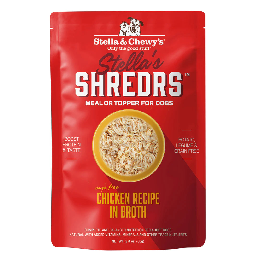 Stella’s Shredrs Cage-Free Chicken Recipe in Broth for Dogs