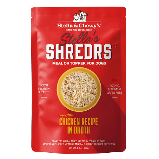 Stella’s Shredrs Cage-Free Chicken Recipe in Broth for Dogs