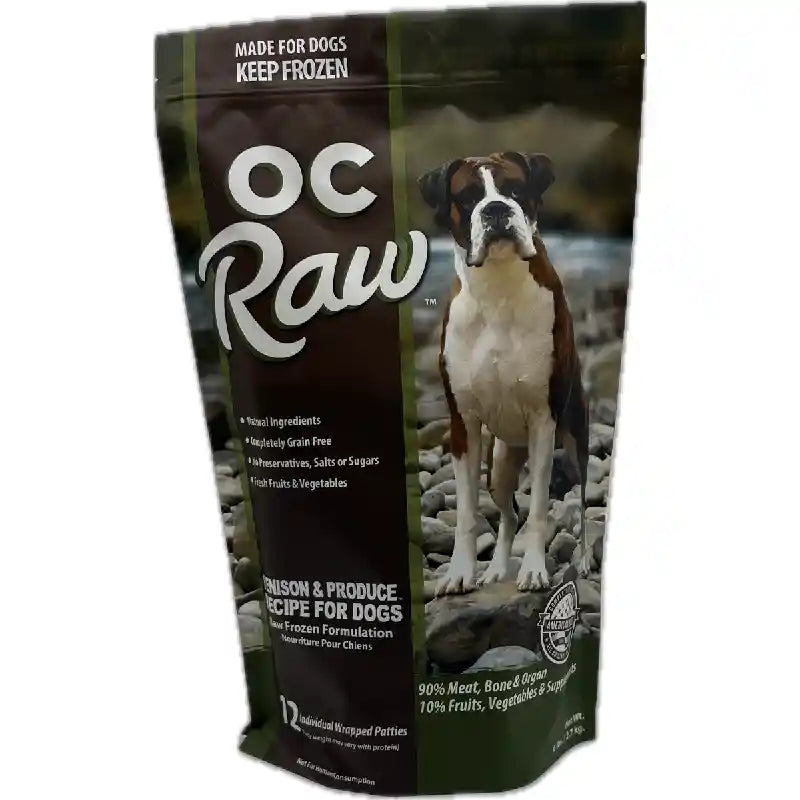 OC Raw Frozen Dog Venison And Produce Patties 6#