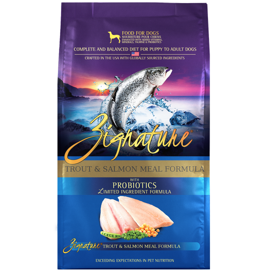 Zignature Dry Dog Food - Grain Free Limited Ingredient with Probiotics - Trout & Salmon Formula