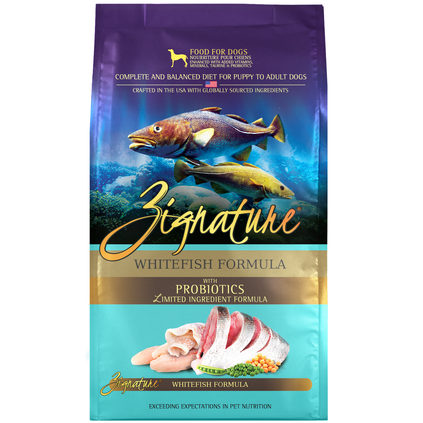 Zignature Dry Dog Food - Grain Free Limited Ingredient with Probiotics - Whitefish Formula