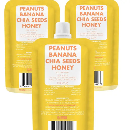 Dog Peanut Butter - 4oz Squeeze Packs Beehive Buzz Budder